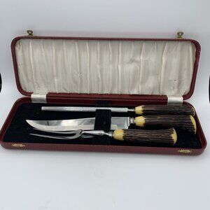Vintage 1960s King Karver 3-Piece Meat Carving Set – Bakelite Handle – Sheffield